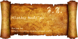 Hlatky Noémi névjegykártya