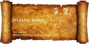 Hlatky Noémi névjegykártya